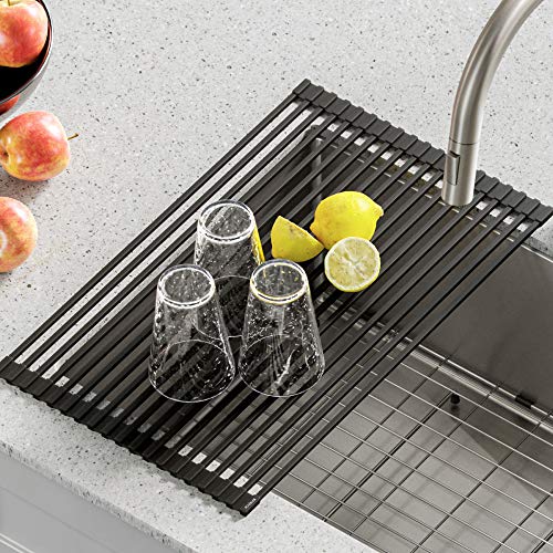 Silicone Coated Stainless Steel Dish Drying Rack Grey – M.J.D7 LLC