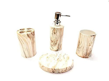 Marble 4-Piece Bathroom Accessory Ceramic Set