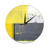 Scale-Free Wall Clocks Abstract Painting Design with Yellow Grey