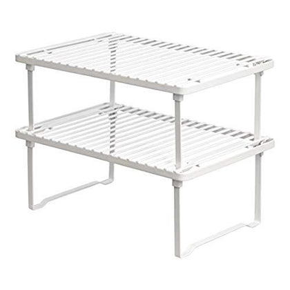 Metal Stackable Kitchen Storage Shelves White