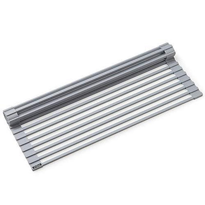 Silicone Coated Stainless Steel Dish Drying Rack Grey