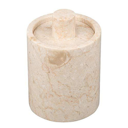 Home Champagne Marble Cotton Ball Holder