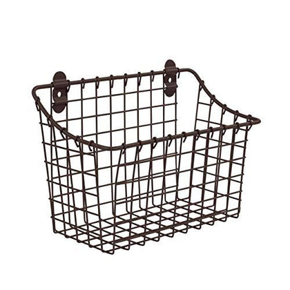 Vintage Large Cabinet & Wall-Mounted Basket for Storage & Organization R