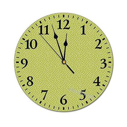 Wall Clocks Dear Stella Moonscape Chartreuse Round Wall Clock