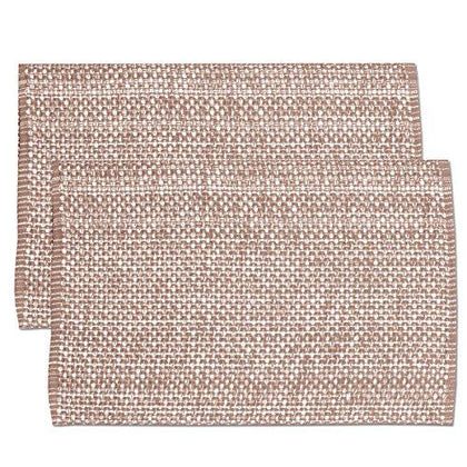 Two Tone 100% Cotton Woven Placemat 6 Pack